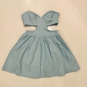 NWT TOBI Blue Cut-Out Staples Mini Dress. Size Medium